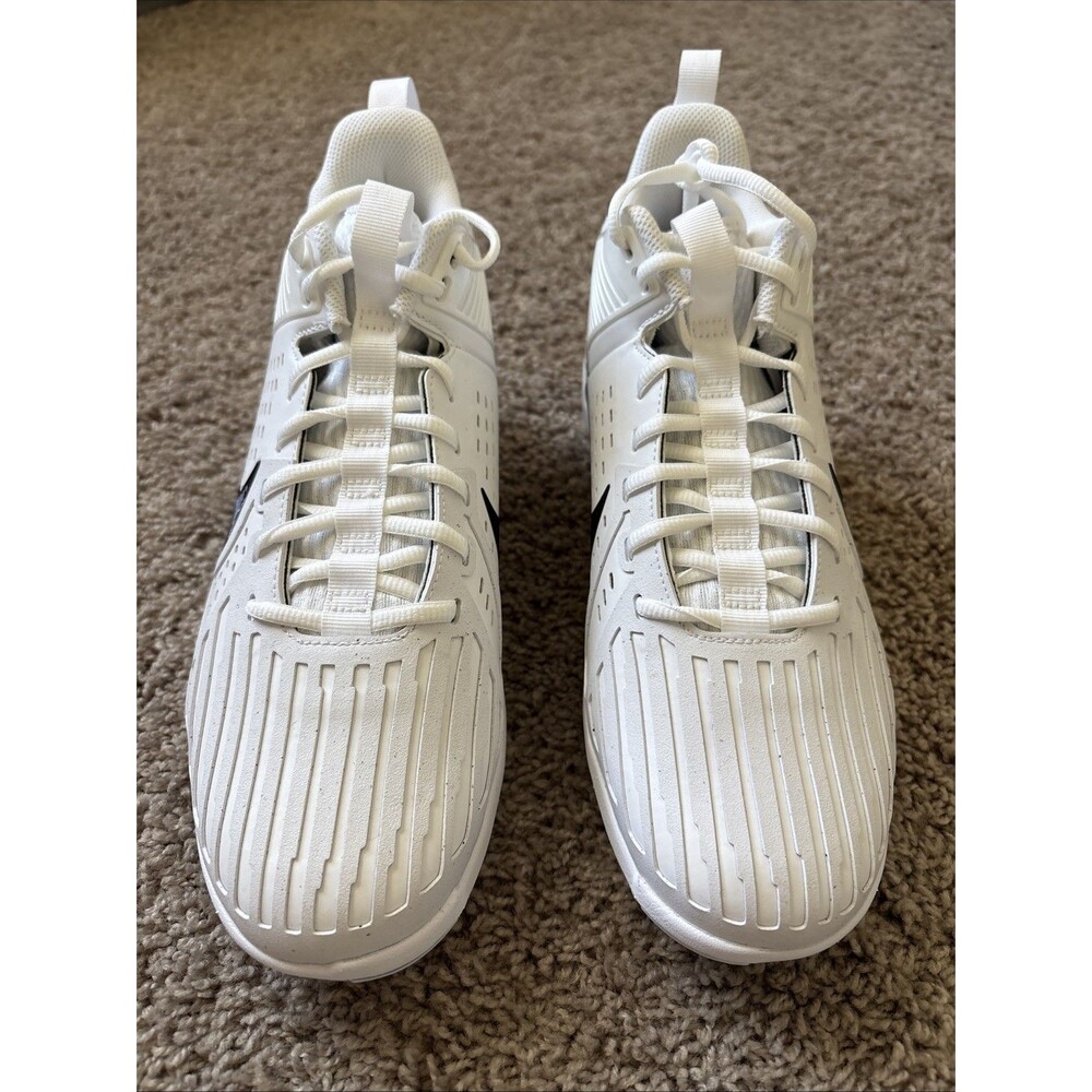 Nike Alpha Menace Strong Football Cleats White Silver II5139-100 Men's Size 10